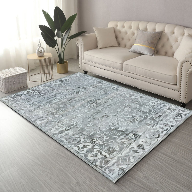 Shay Grey Machine Washable Rug