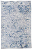 Shay Blue Machine Washable Rug