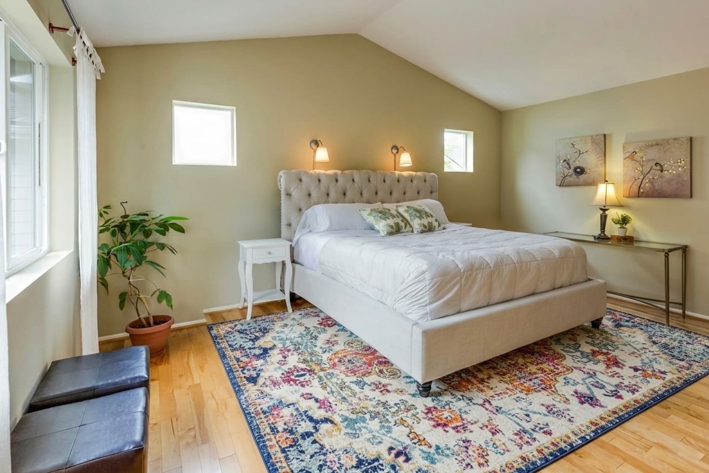 The same room with the Evoke Carnival White rug, as a Rug Match AI preview